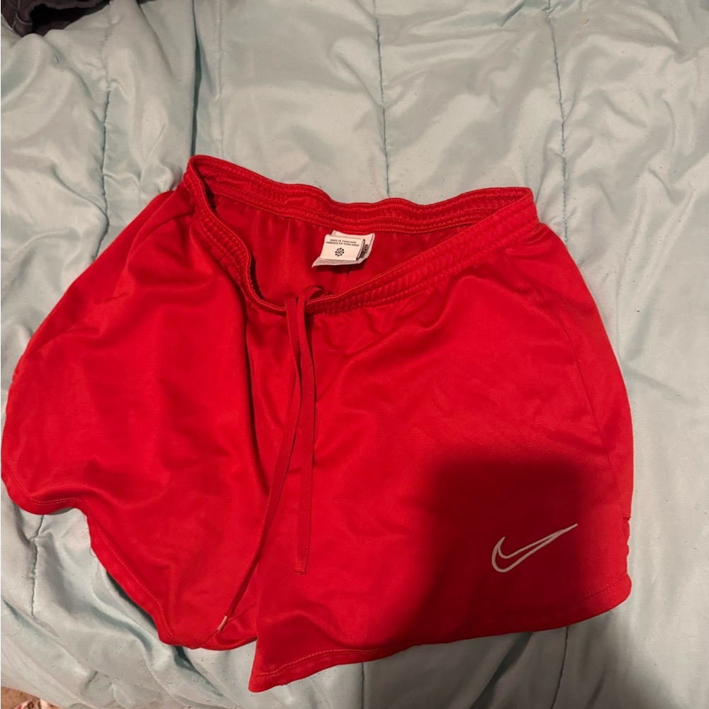 Nike Women’s Bright Red Running Shorts with White Swoosh